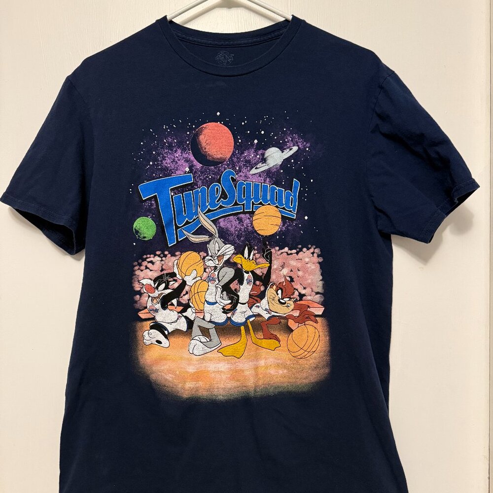 Space Jam Tunes Squad Short Sleeve T-Shirt Navy Blue Unisex/LARGE